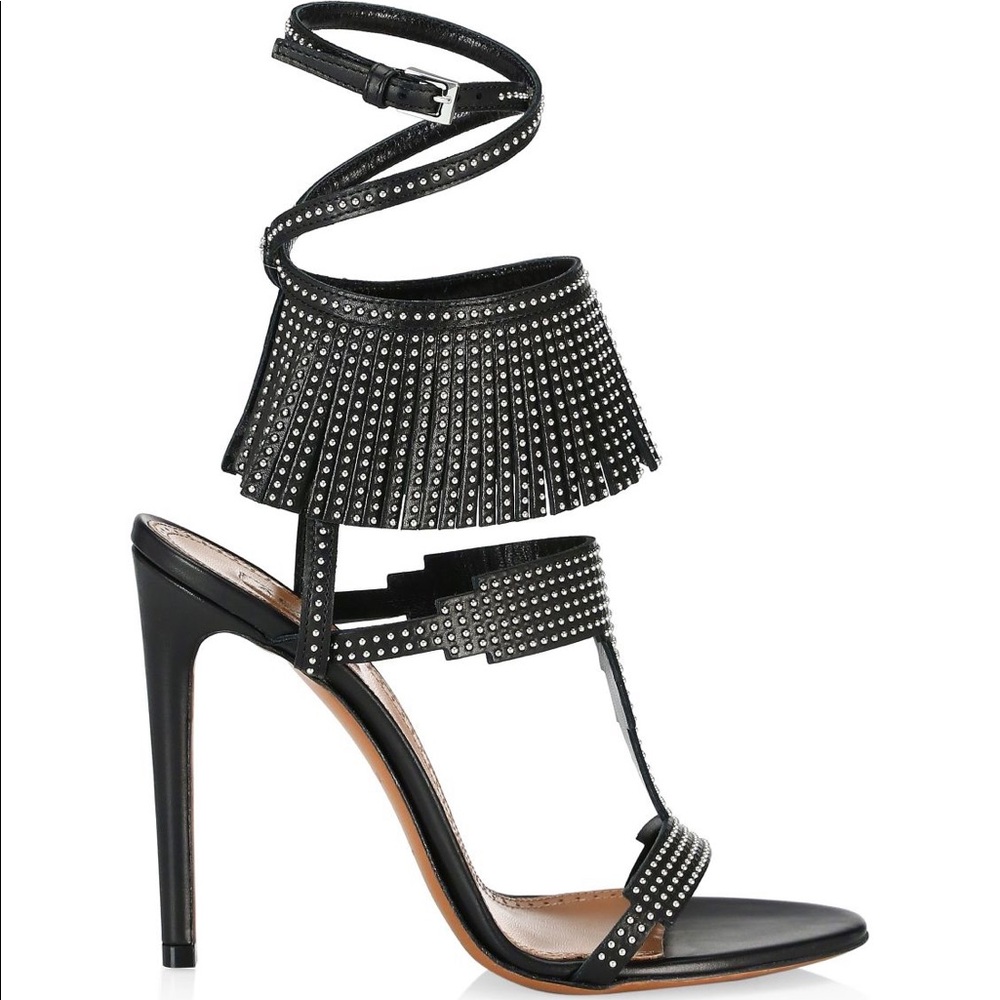 Alaia studded fringe stiletto sandals